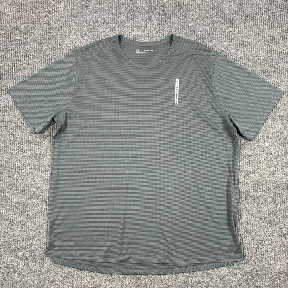 Under Armour Tech Performance Shirt Mens 2XL Gray Stripe Athletic Training Loose